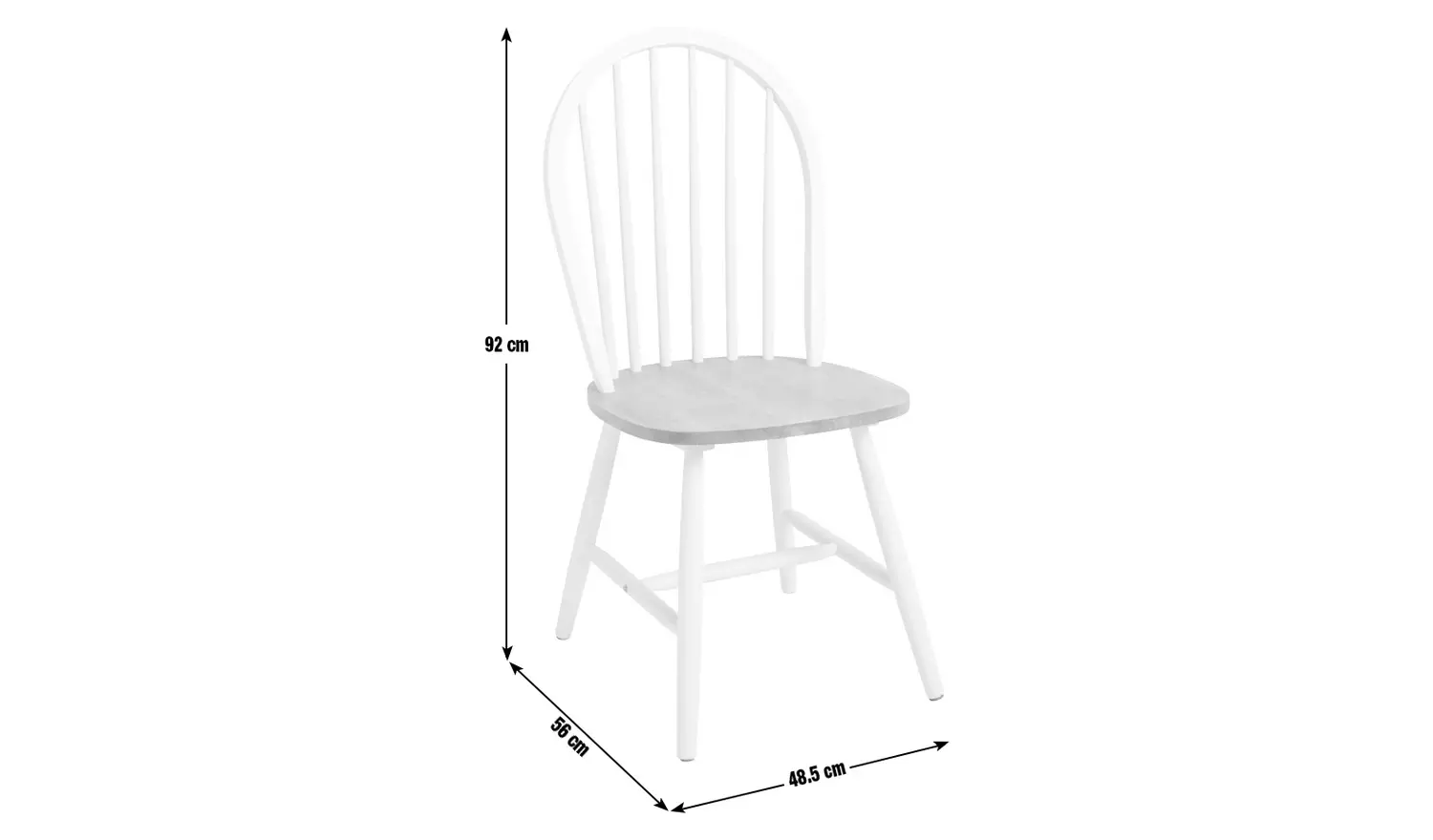 Habitat Burford Pair of Solid Wood Dining Chairs - White