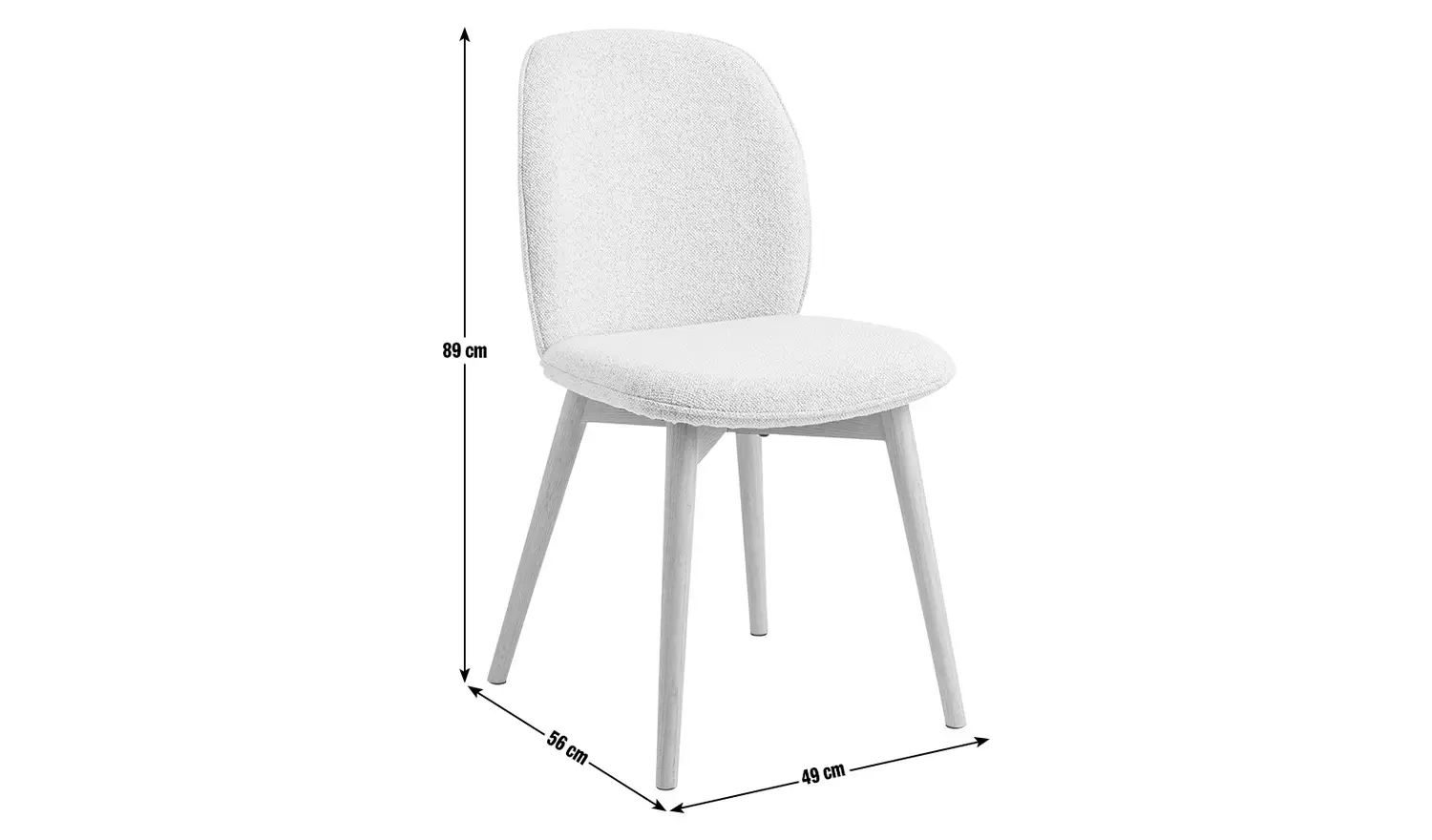 Habitat Laurel Pair of Fabric Dining Chairs - Cream