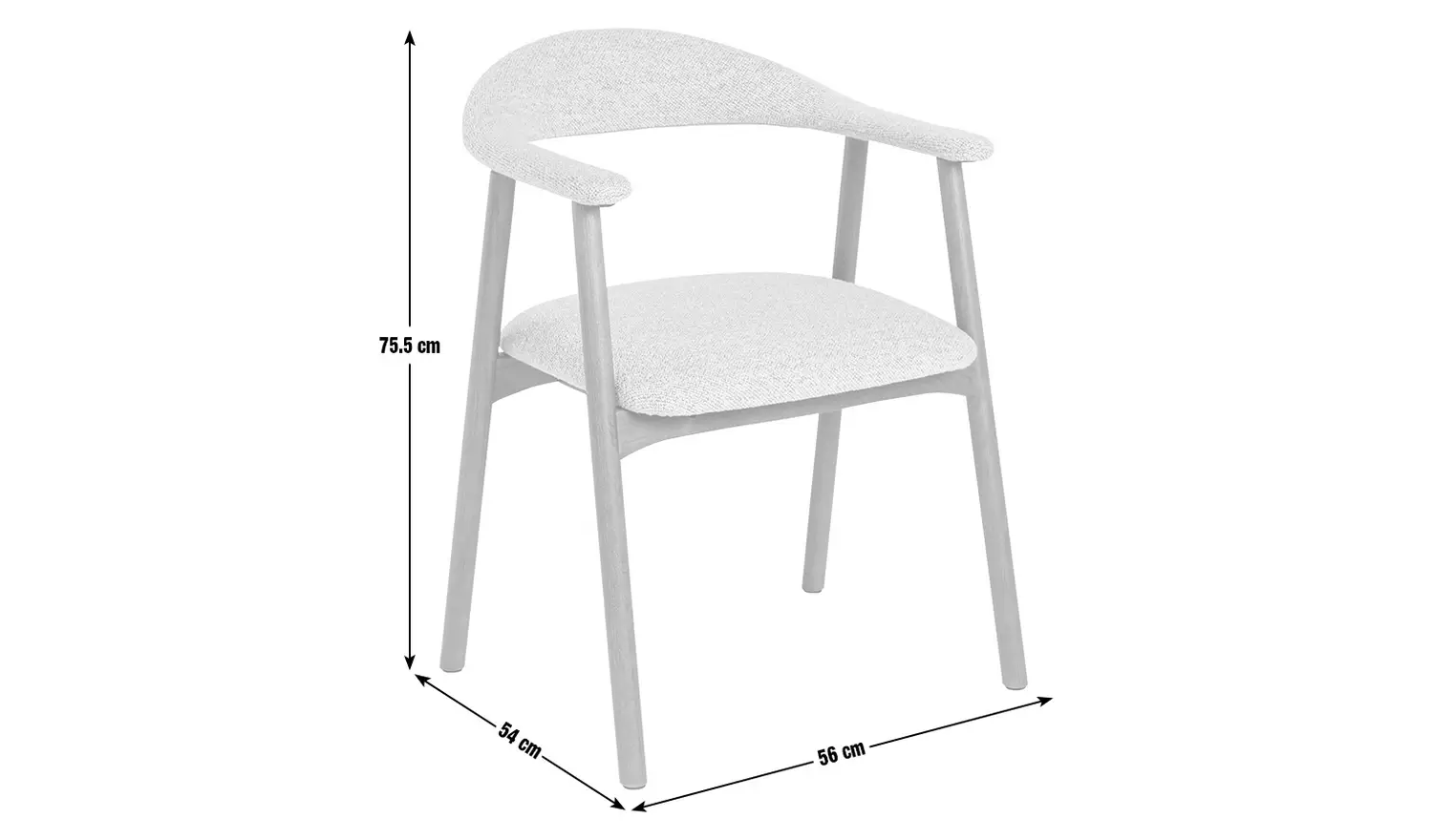 Habitat Lex Pair of Fabric Dining Chairs- Walnut