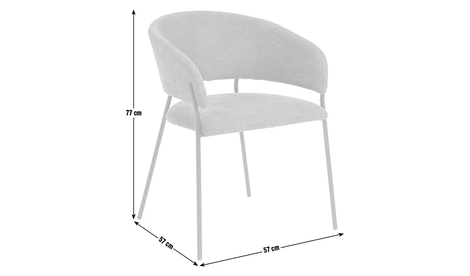 Habitat Sawyer Pair of Fabric Dining Chairs - Charcoal