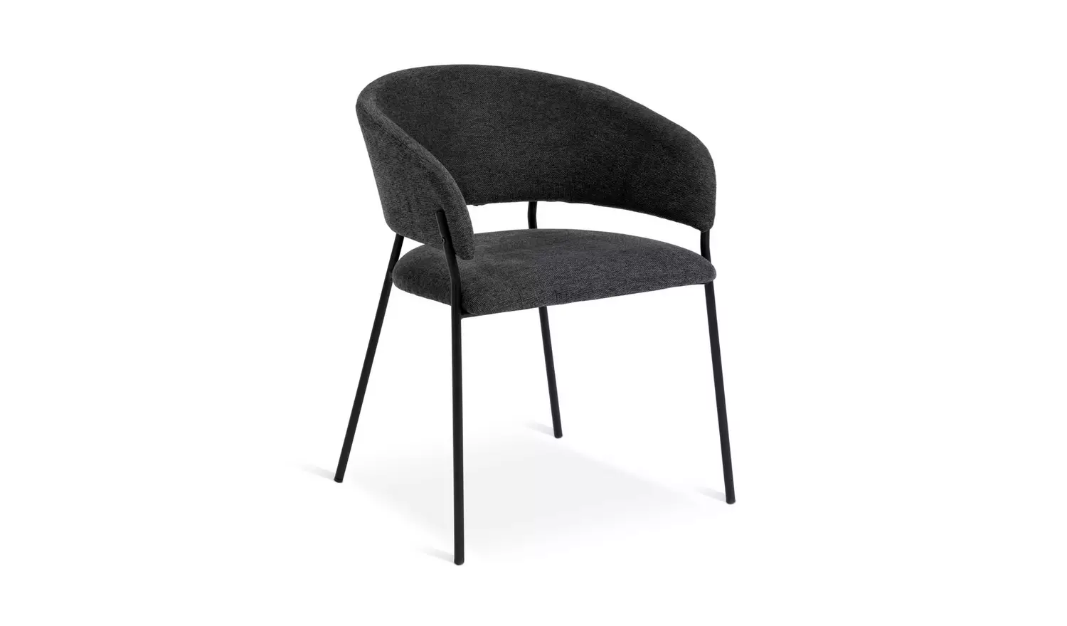 Habitat Sawyer Pair of Fabric Dining Chairs - Charcoal