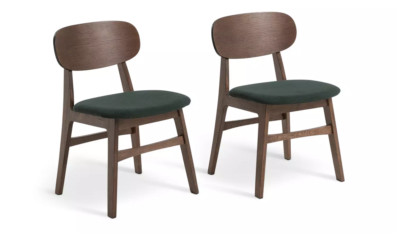 Habitat x Scion Esala Pair of Fabric Dining Chairs - Walnut