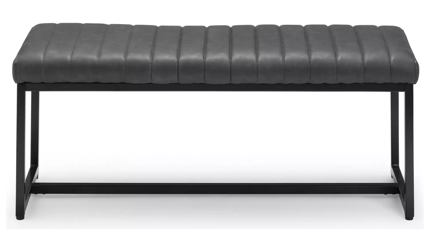 Julian Bowen Soho Faux Leather Dining Bench - Charcoal