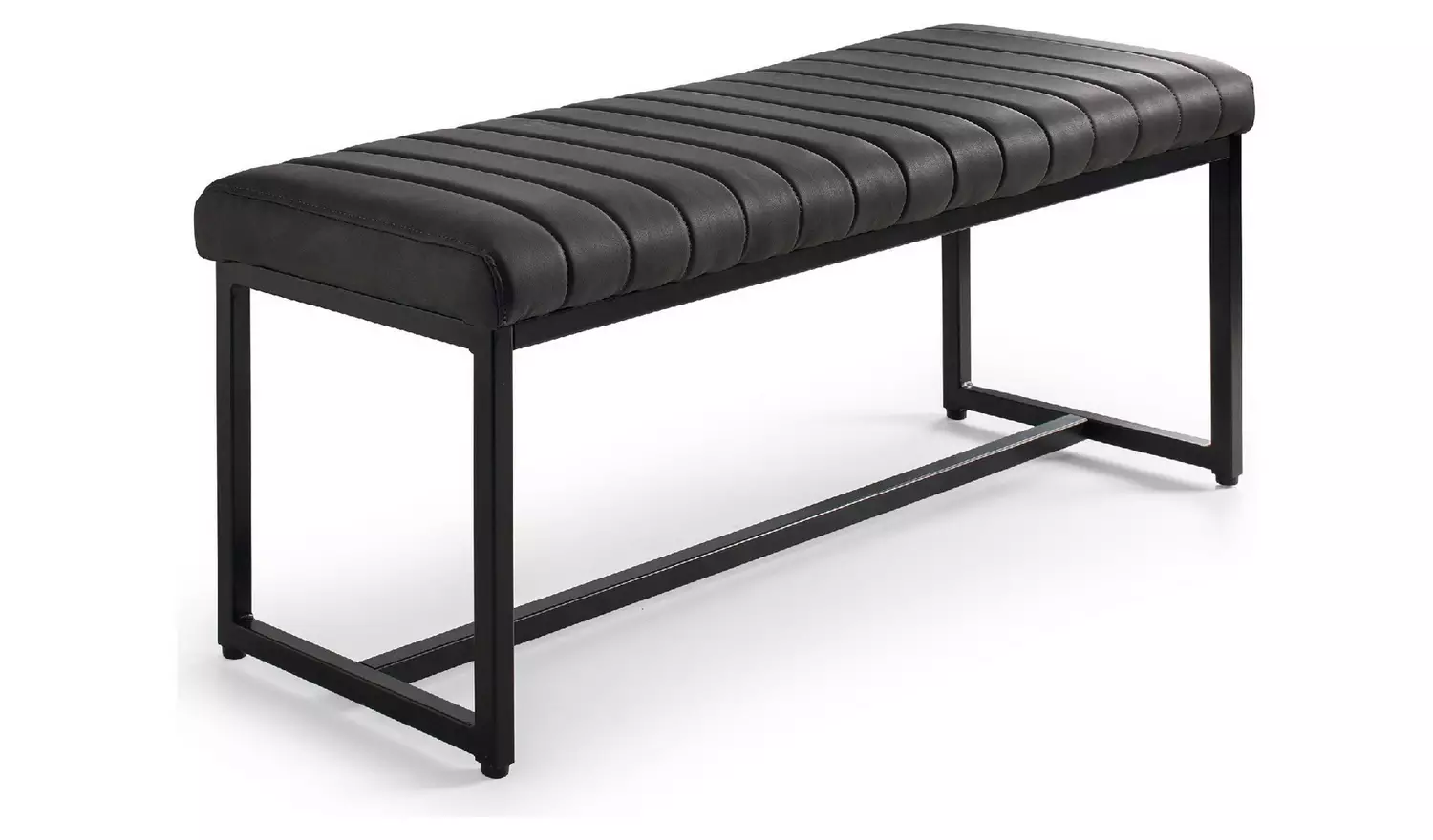 Julian Bowen Soho Faux Leather Dining Bench - Charcoal