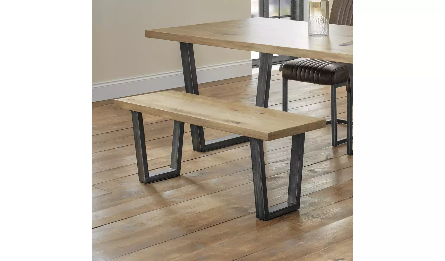 Julian Bowen Brooklyn Oak Dining Bench - Natural