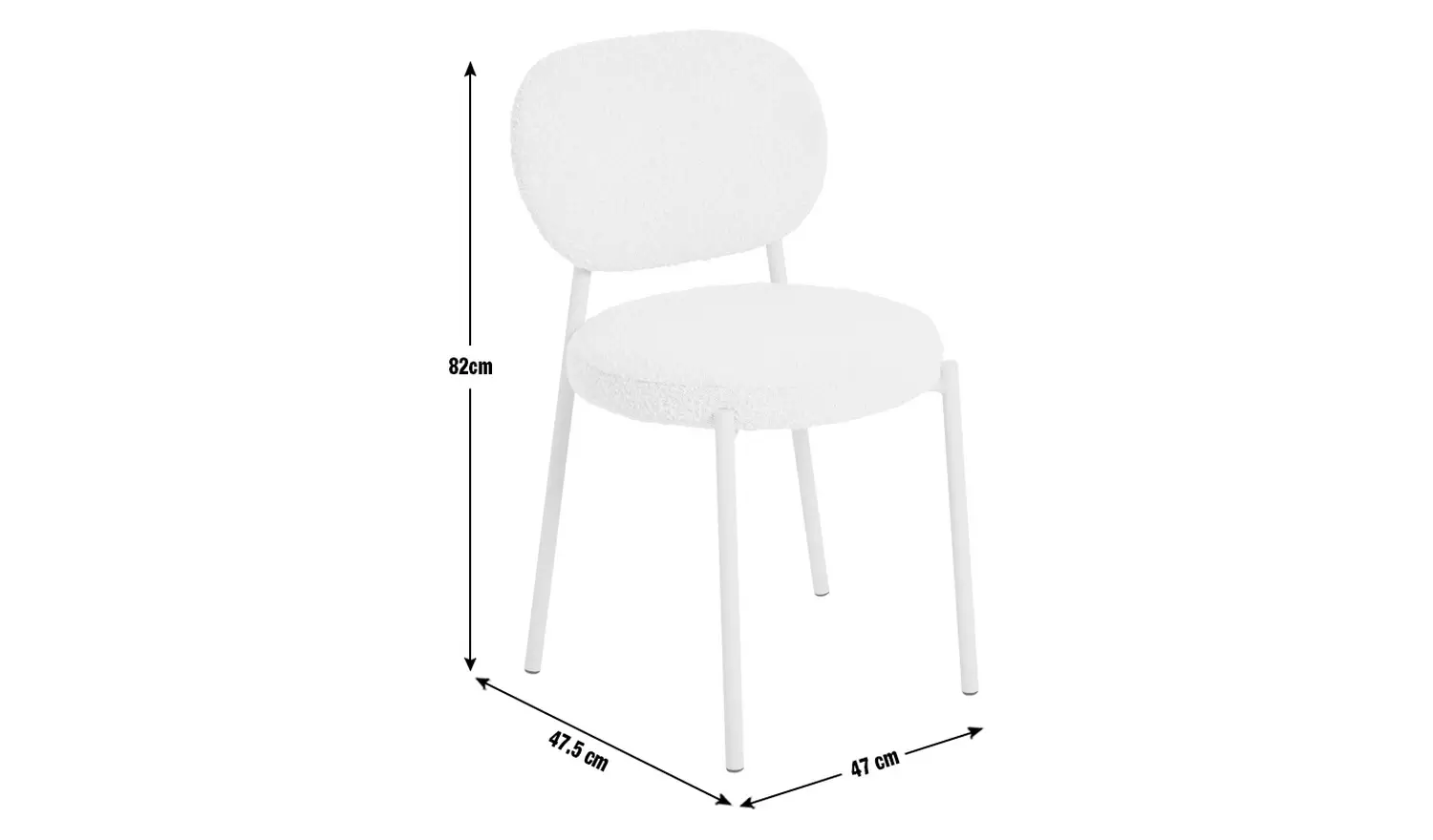 Habitat Orson Pair of Boucle Dining Chairs - White