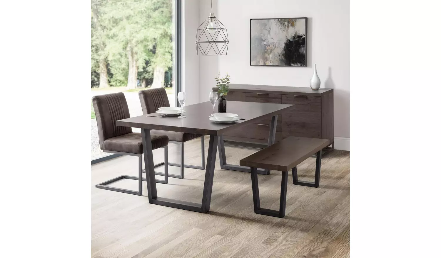 Julian Bowen Brooklyn Dining Bench - Dark Oak