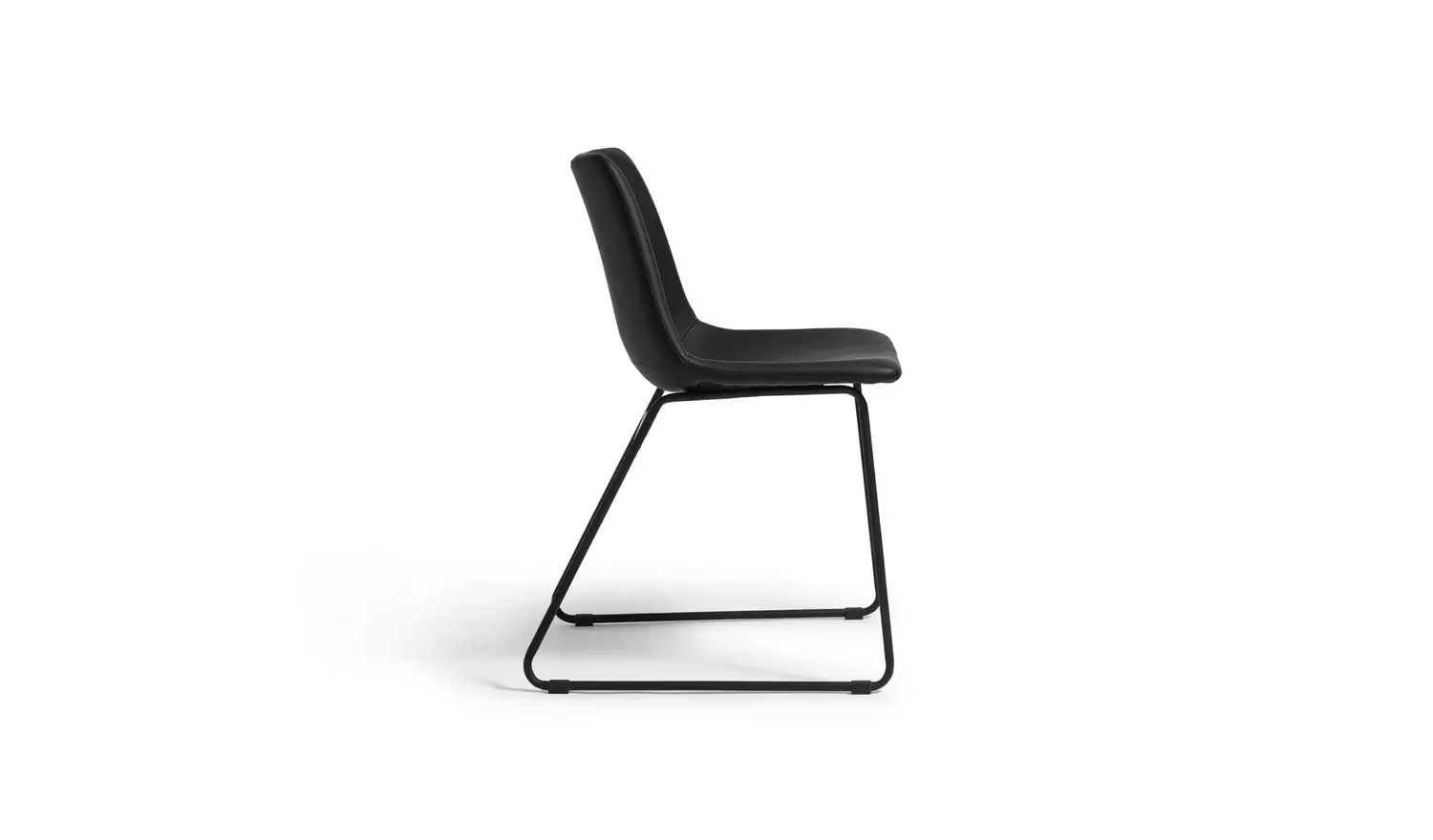 Habitat Joey Pair of Faux Leather Dining Chairs - Black