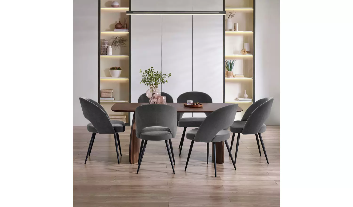 Julian Bowen Ella Pair of Fabric Dining Chair - Grey