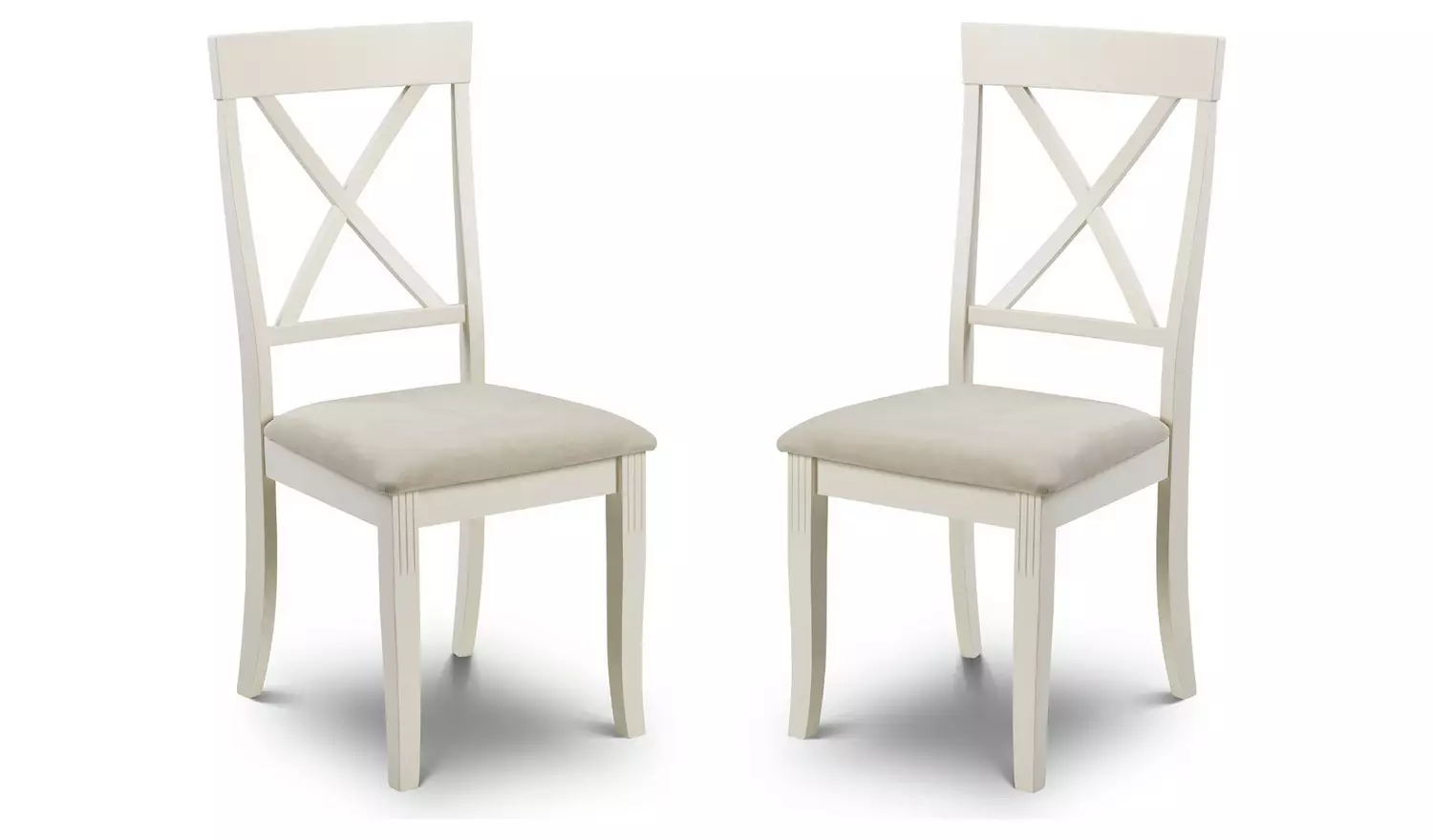 Julian Bowen Davenport Pair of Dining Chairs - Ivory