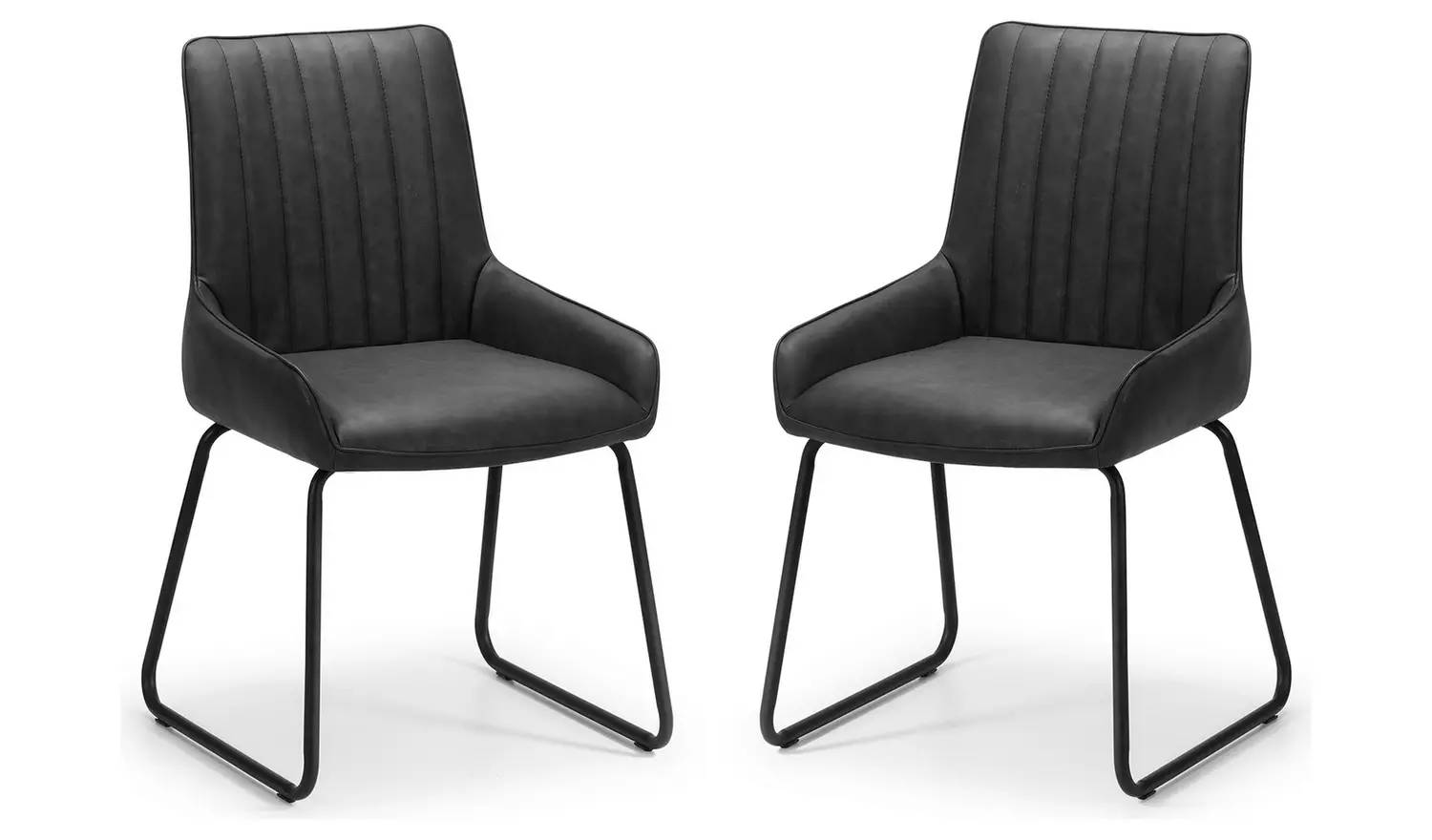 Julian Bowen Soho Pair of Faux Leather Dining Chairs