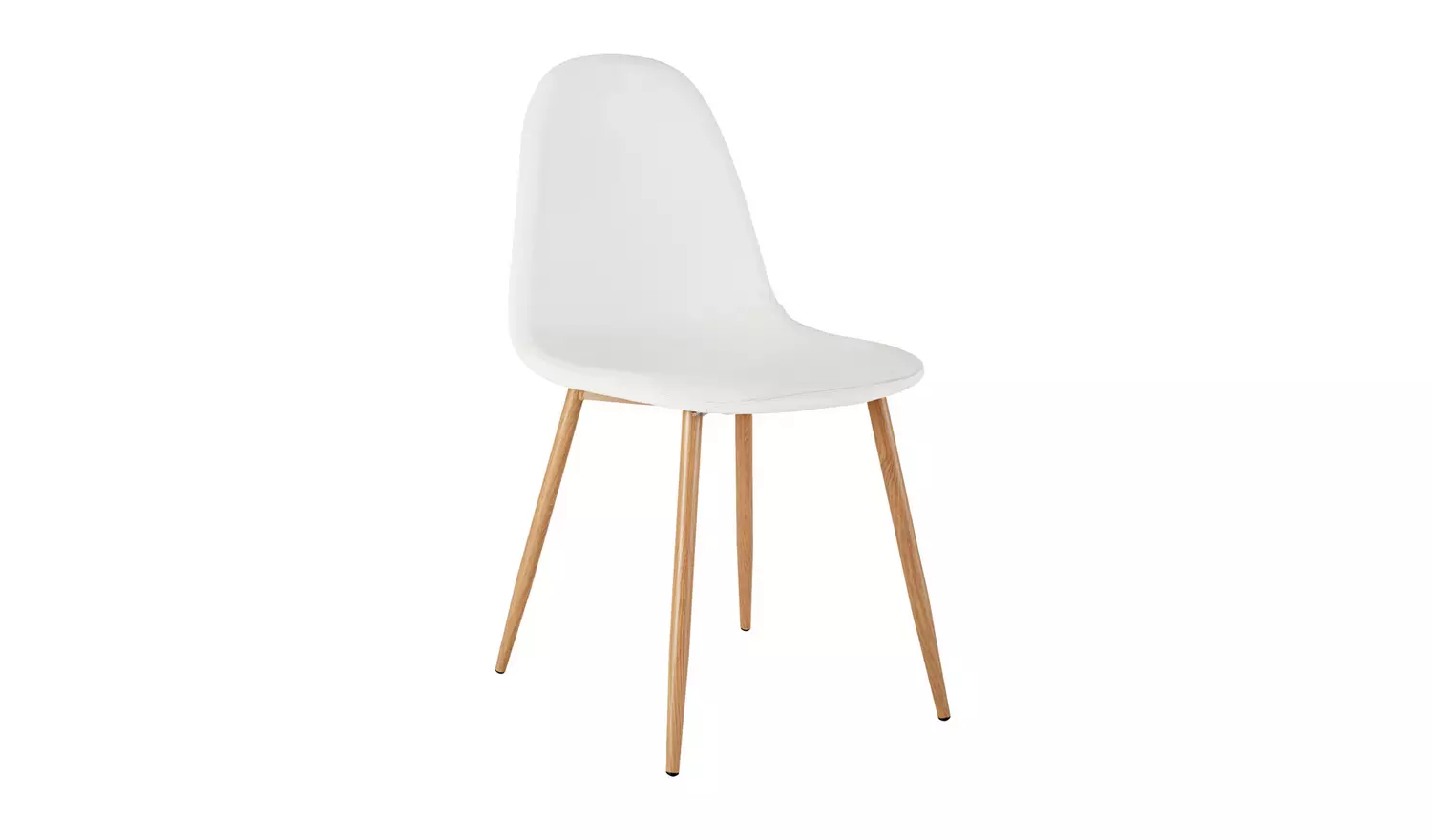 Habitat Beni Pair of Leather Effect Dining Chairs - White