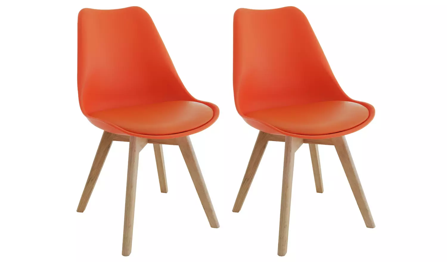 Habitat Jerry Pair of Dining Chair - Orange