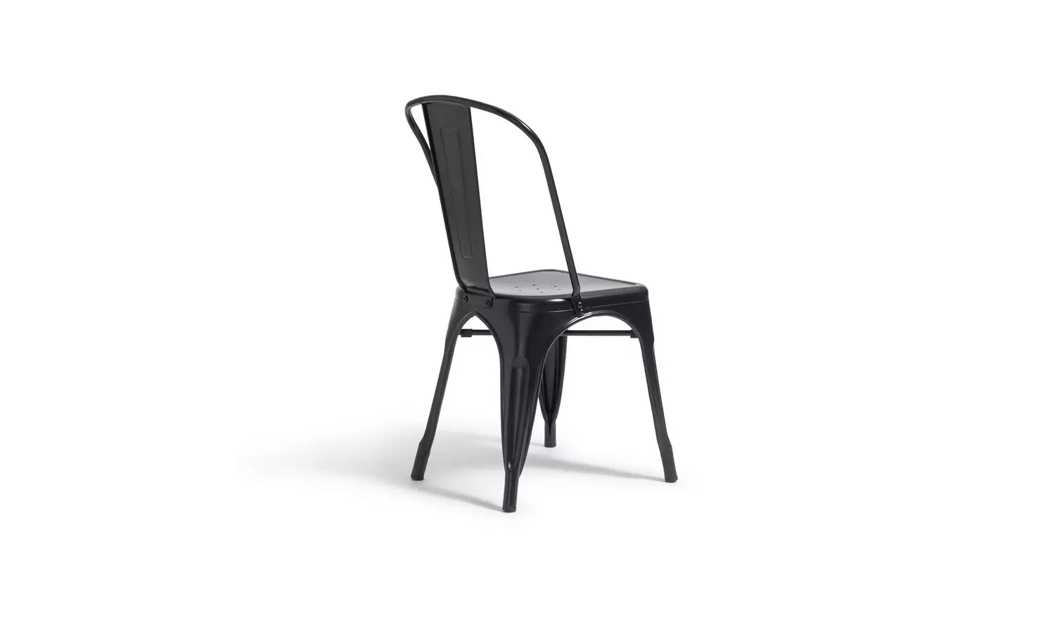 Habitat Industrial Pair of Metal Dining Chairs-Matt Black