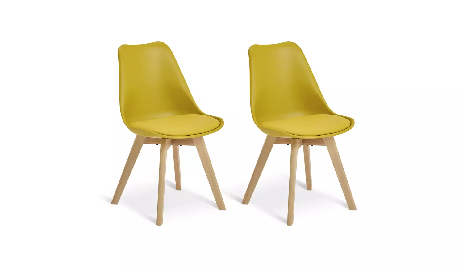 Habitat Jerry Pair of Dining Chair - Yellow