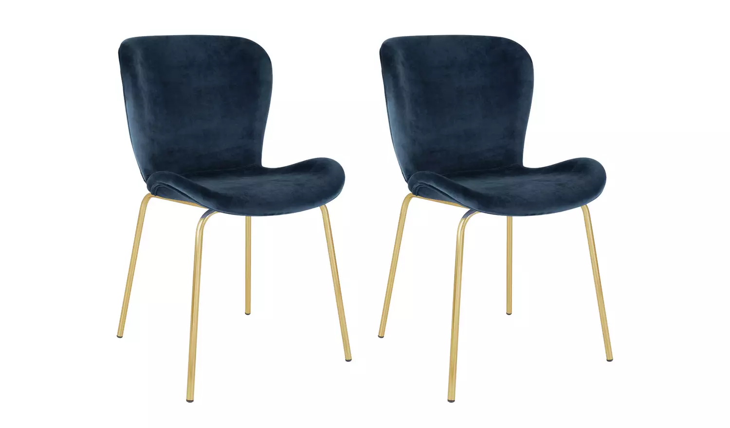 Habitat Etta Pair of Velvet Dining Chair - Blue