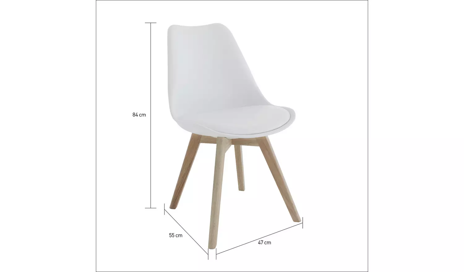 Habitat Jerry Pair of Dining Chair - White