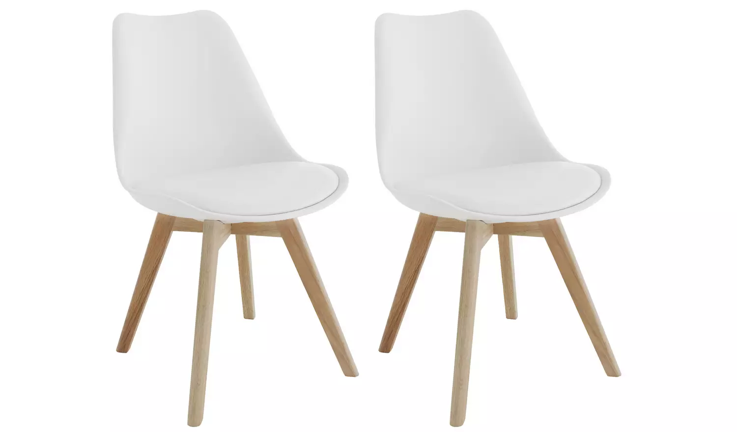 Habitat Jerry Pair of Dining Chair - White