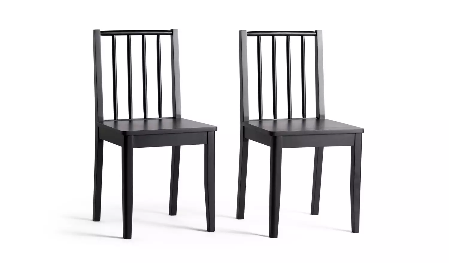 Habitat Nel Pair of Solid Wood Spindle Chair - Black