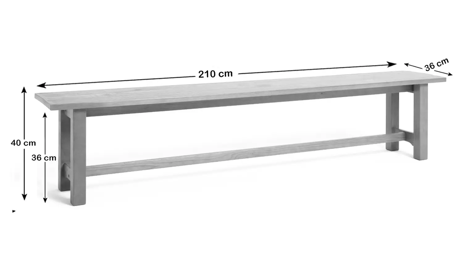 Habitat Denver Solid Wood Dining Bench - Pine