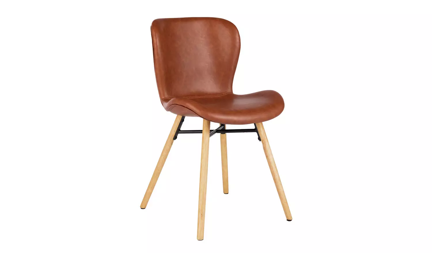 Habitat EttaPair of Faux Leather Dining Chair - Brown