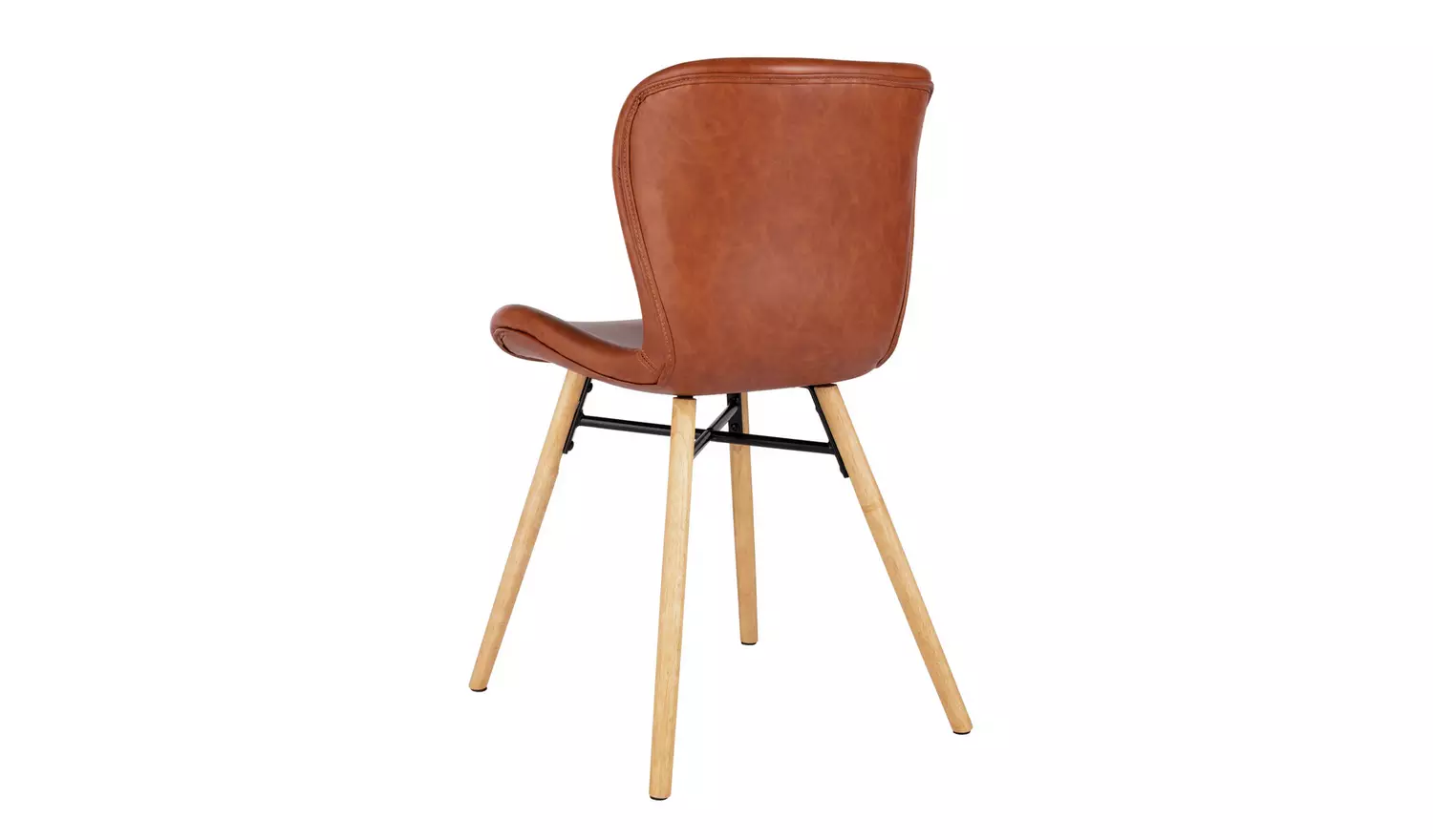 Habitat EttaPair of Faux Leather Dining Chair - Brown
