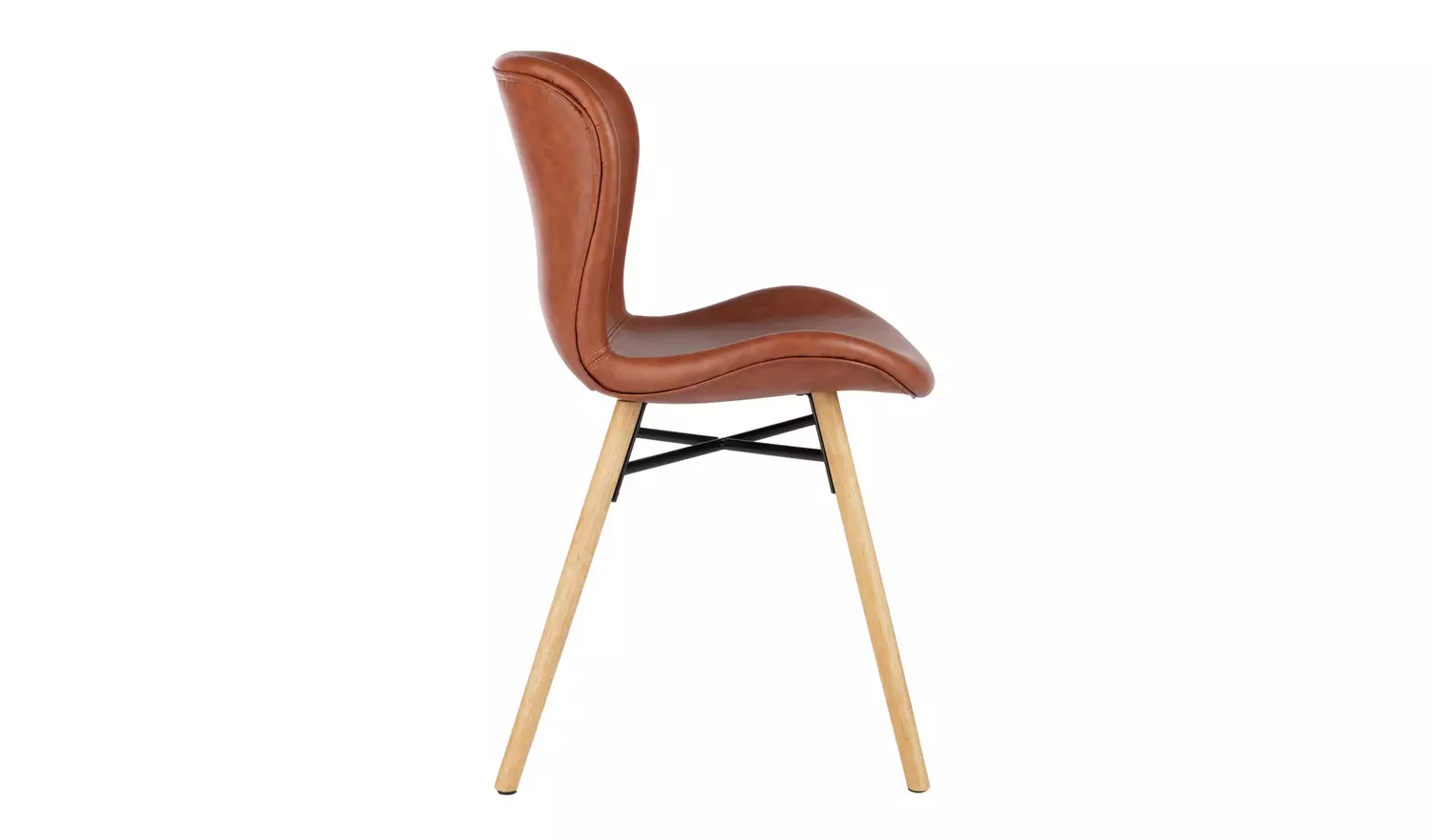 Habitat EttaPair of Faux Leather Dining Chair - Brown