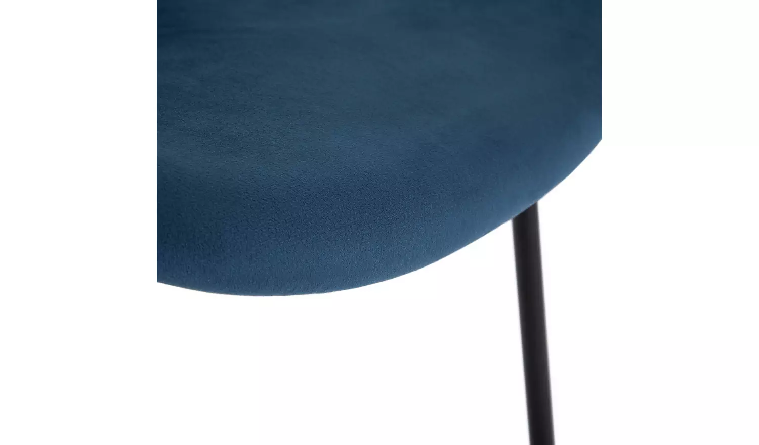 Habitat Etta Pair Velvet Blue Metal Leg Chairs