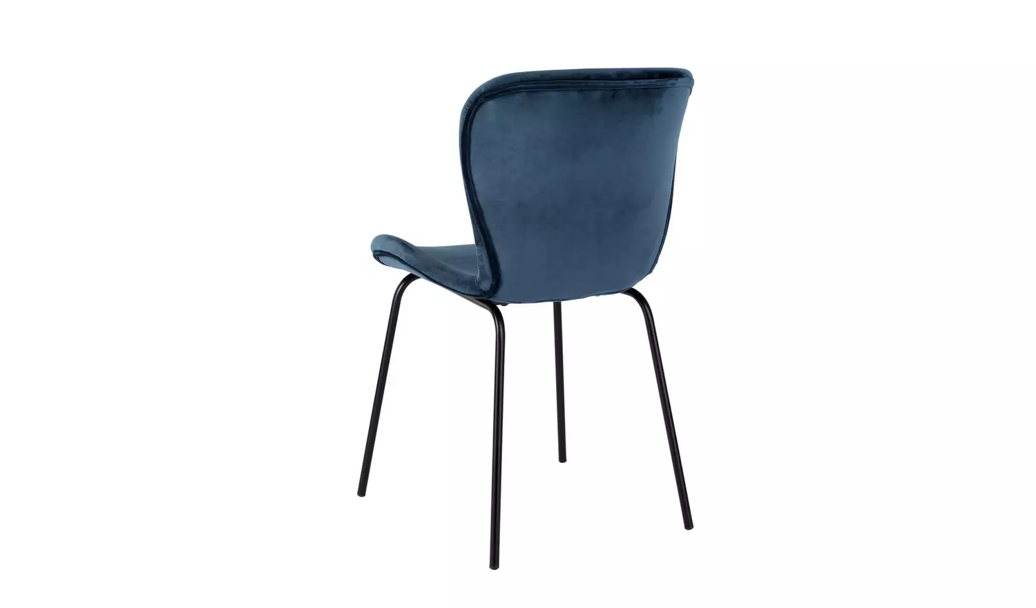 Habitat Etta Pair Velvet Blue Metal Leg Chairs