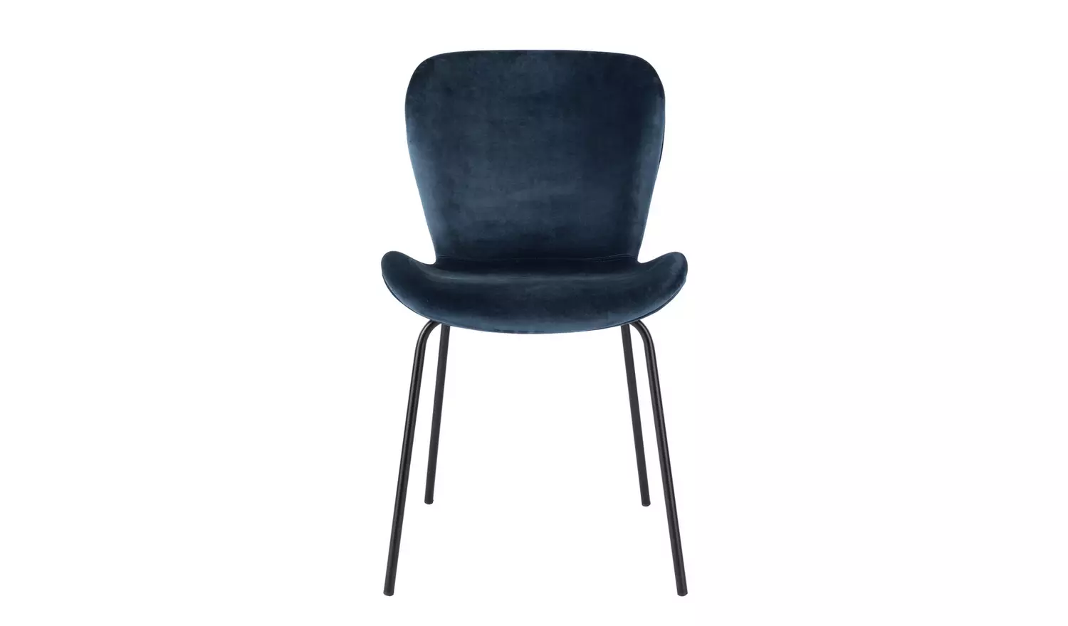 Habitat Etta Pair Velvet Blue Metal Leg Chairs