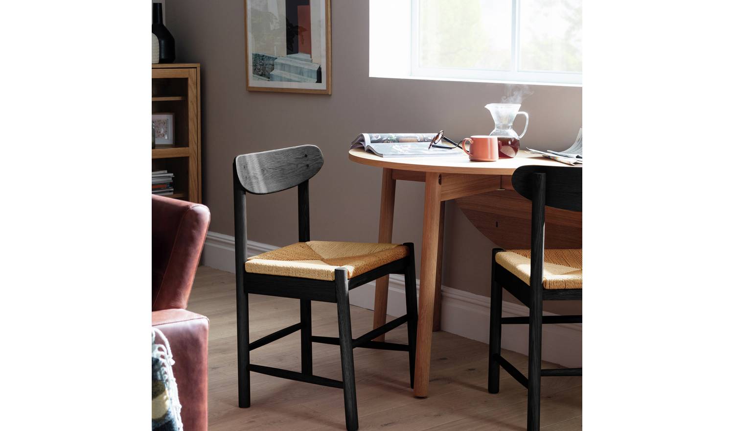 Habitat Hanna Pair of Wood Dining Chairs - Black