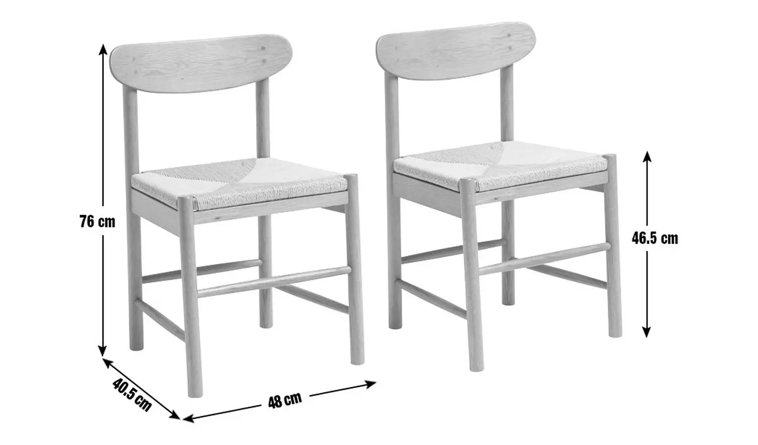 Habitat Hanna Pair of 2 Oak Dining Chairs - Natural