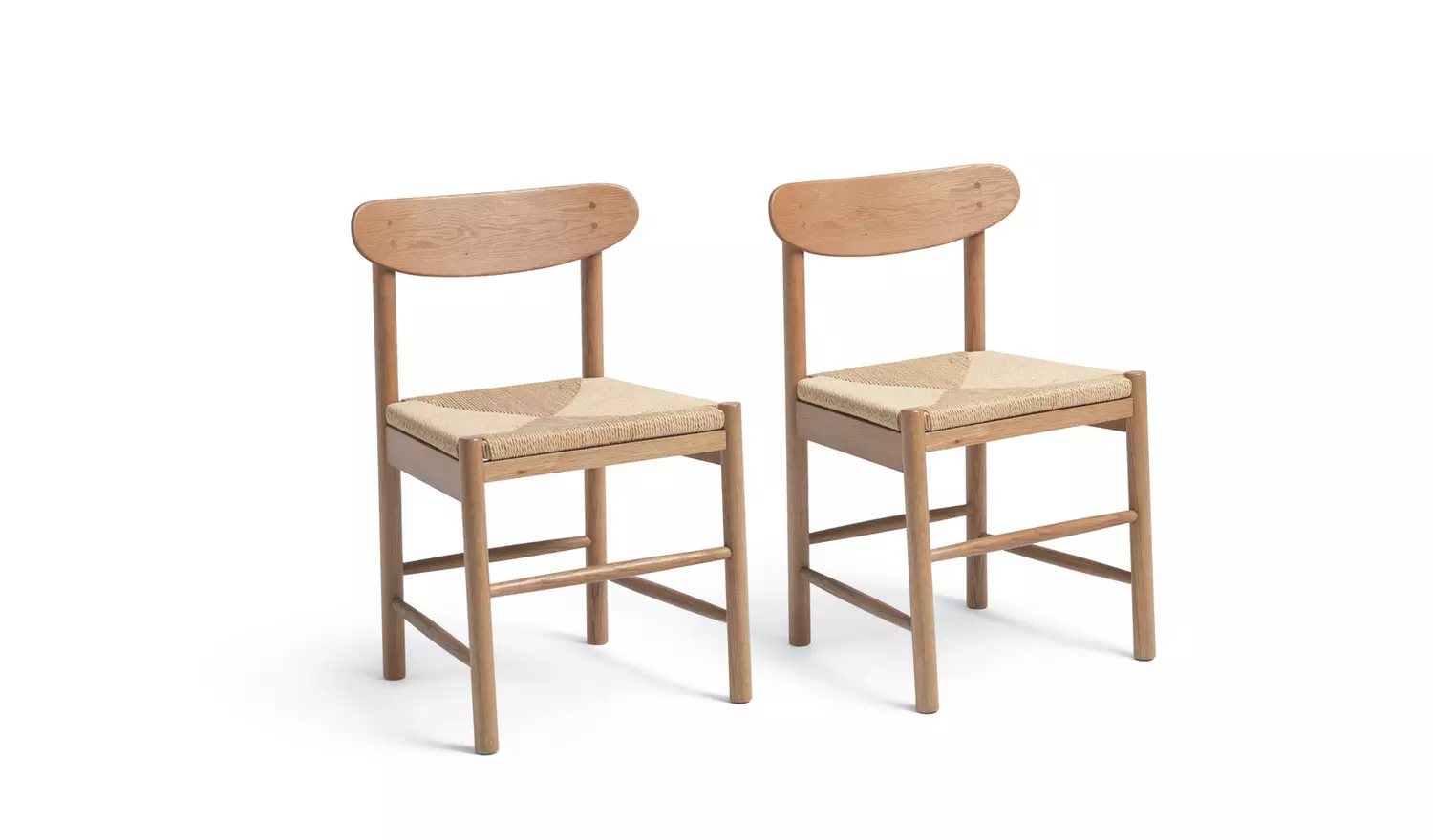 Habitat Hanna Pair of 2 Oak Dining Chairs - Natural