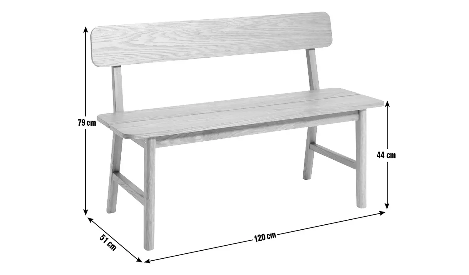 Habitat Nel Wood Oak Dining Bench - Natural