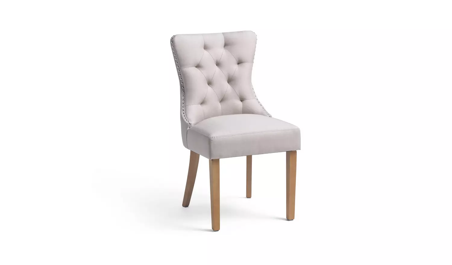 Argos Home Geneva Pair of Fabric Dining Chairs - Beige