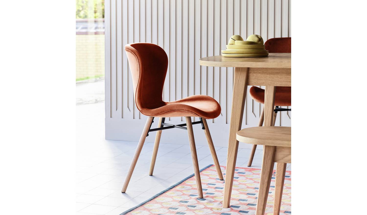 Habitat EttaPair of Faux Leather Dining Chair - Brown