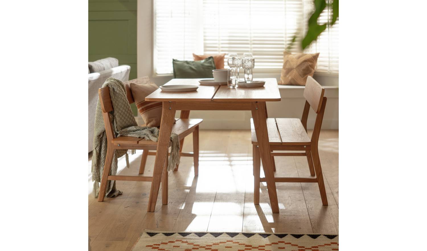 Habitat Nel Wood Oak Dining Bench - Natural