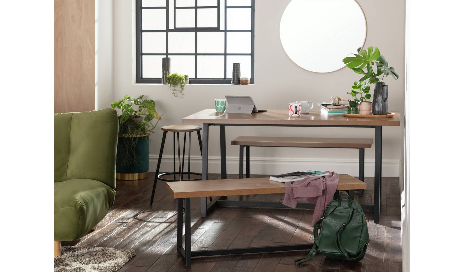 Habitat Nomad Pair of Dining Benches - Natural