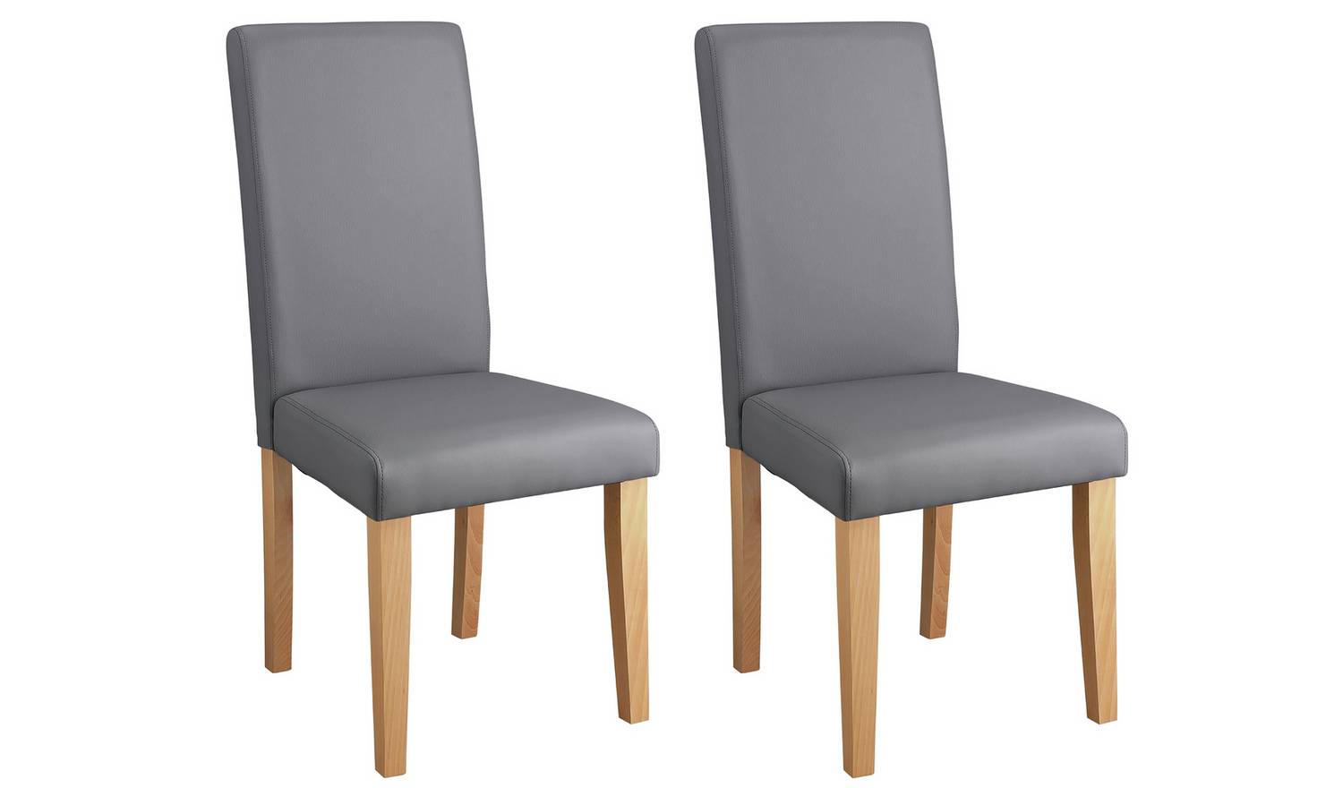 Argos Home Pair of Midback Dining Chairs - Grey