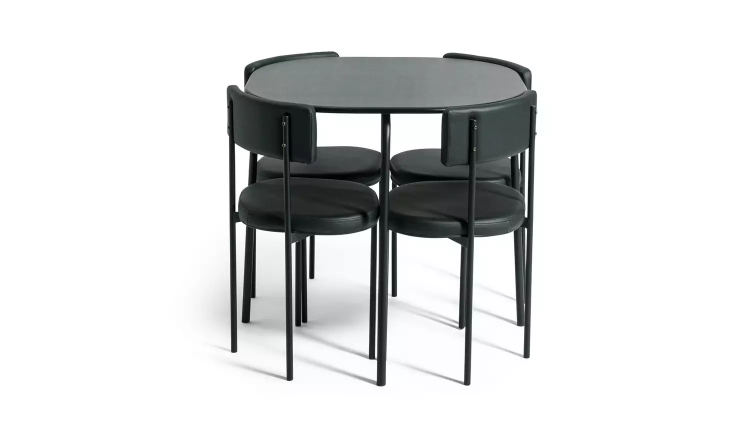 Habitat Jayla Metal Black Dining Table & 4 Black Chairs