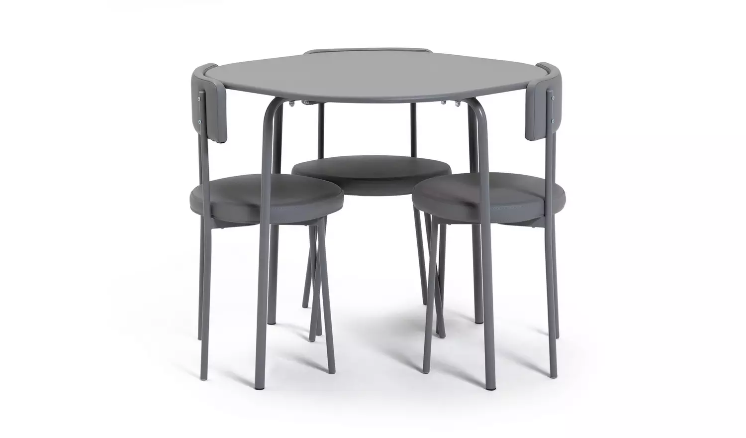 Habitat Jayla Metal Grey Dining Table & 4 Grey Chairs
