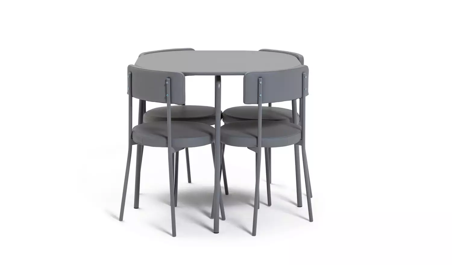 Habitat Jayla Metal Grey Dining Table & 4 Grey Chairs