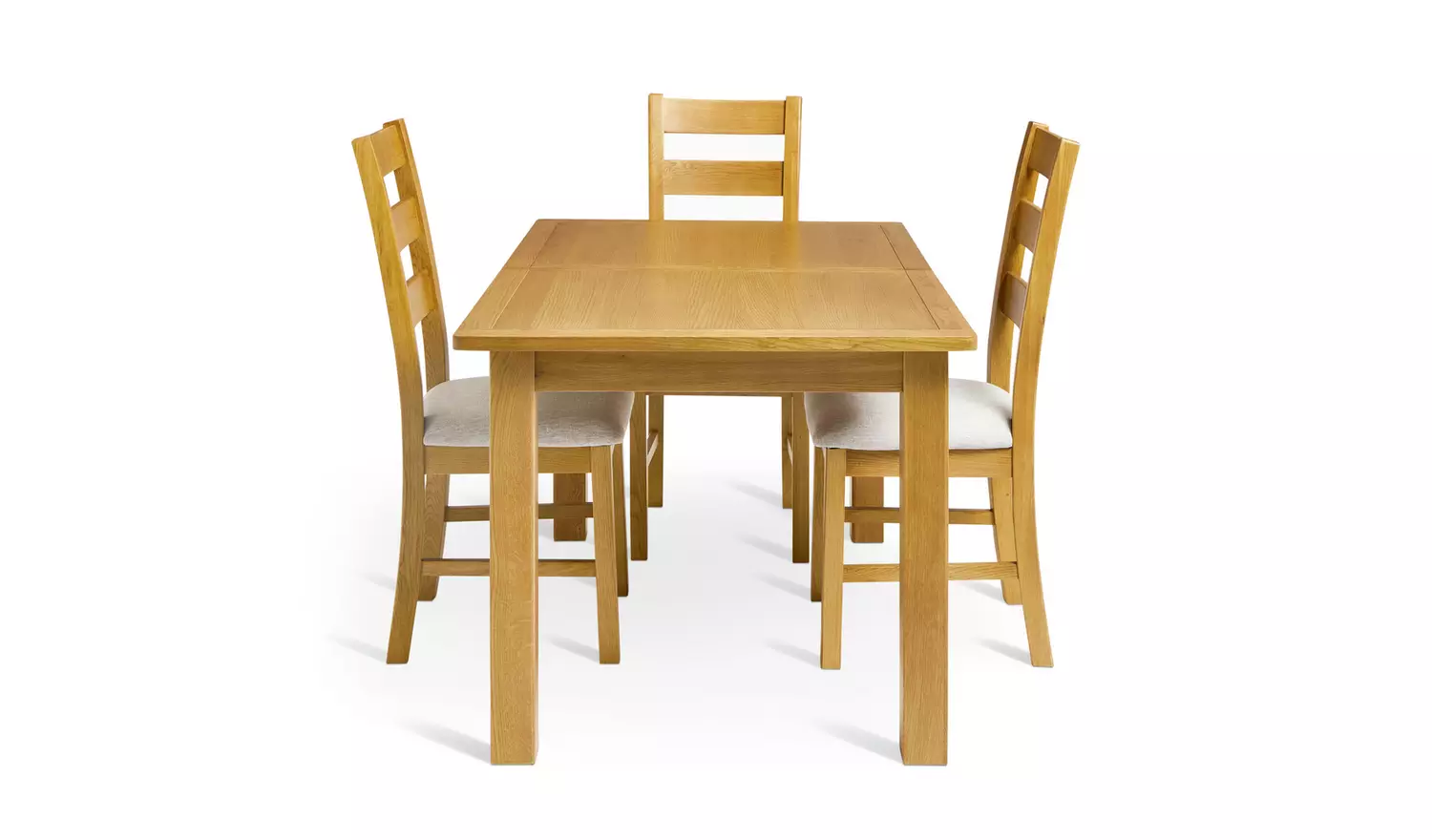 Argos Home Ashwell Ext Oak Dining Table & 4 Grey Chairs