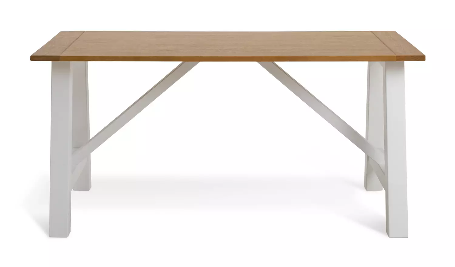 Habitat Burford White Dining Table & 2 White Benches