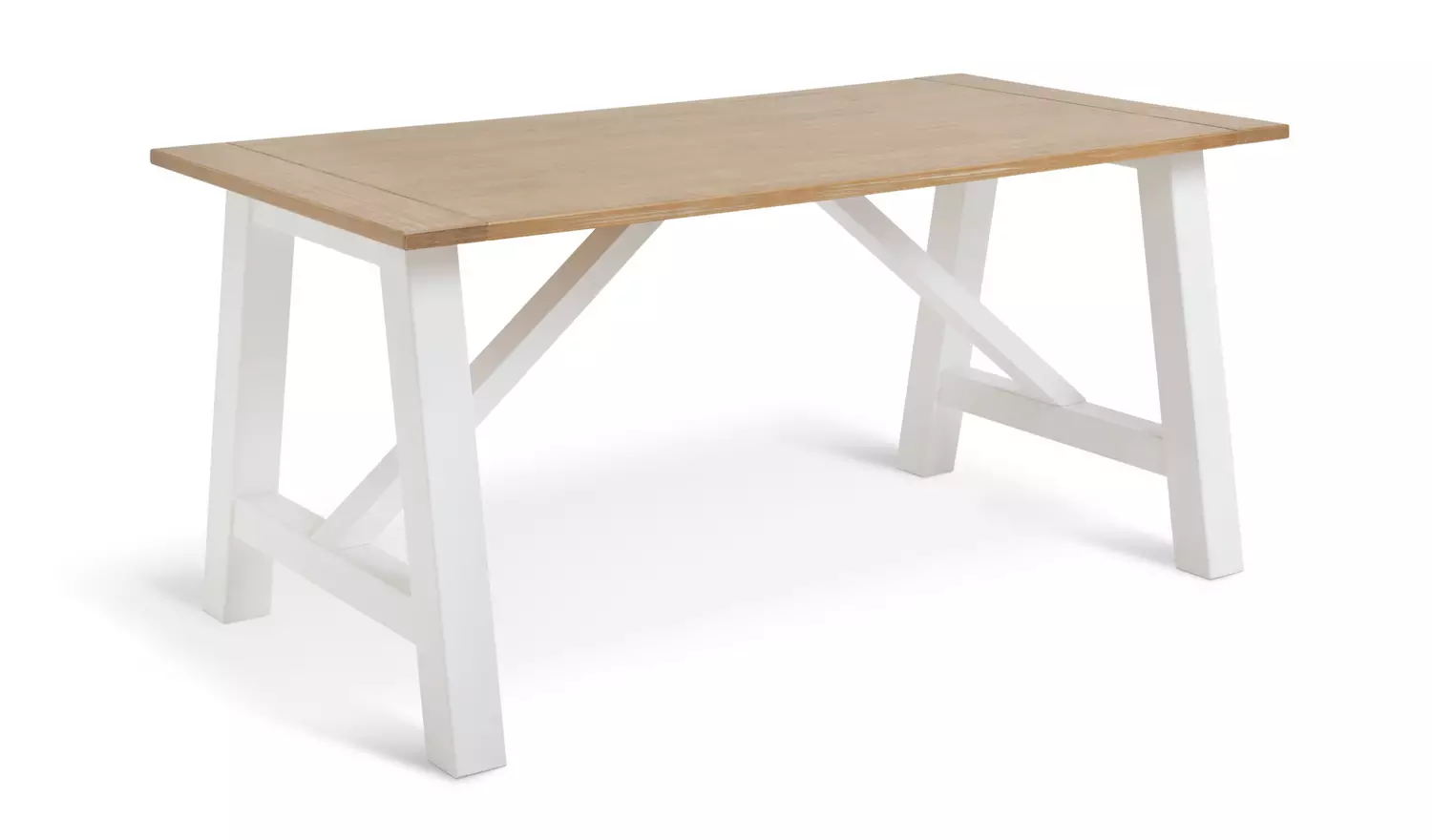 Habitat Burford White Dining Table & 2 White Benches