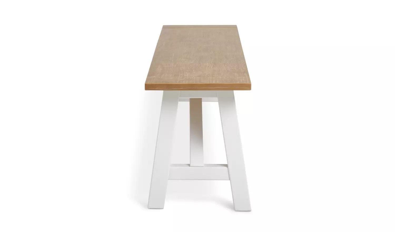 Habitat Burford White Dining Table & 2 White Benches