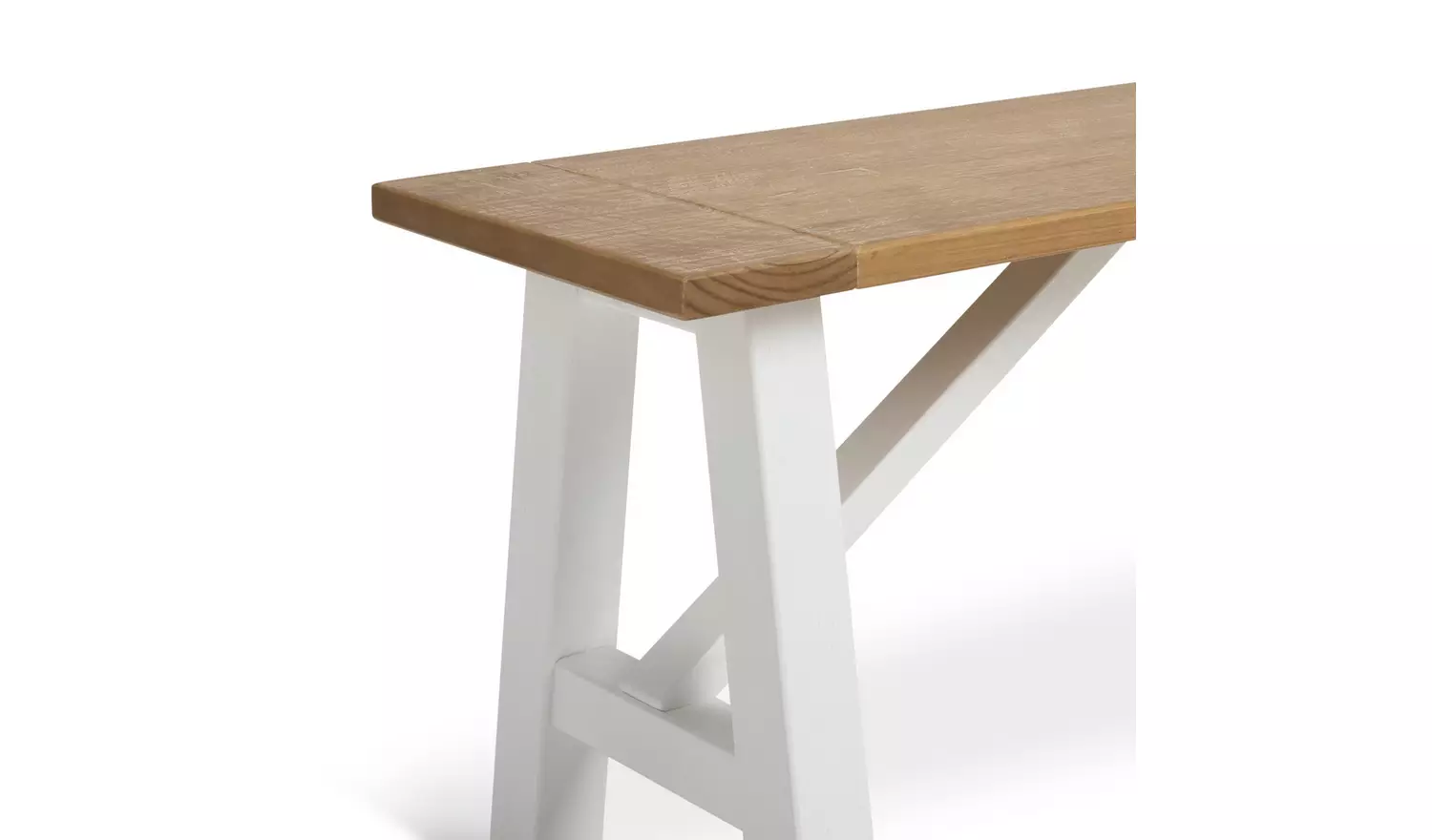 Habitat Burford White Dining Table & 2 White Benches