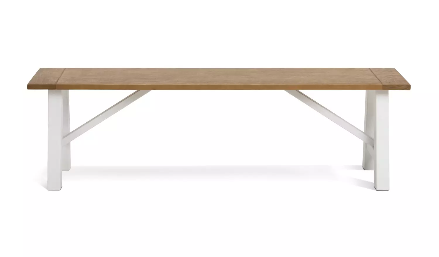 Habitat Burford White Dining Table & 2 White Benches