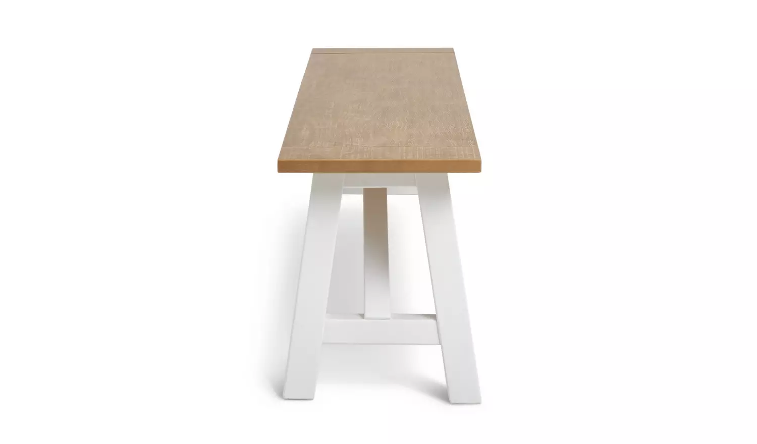 Habitat Burford White Dining Table & 2 White Benches