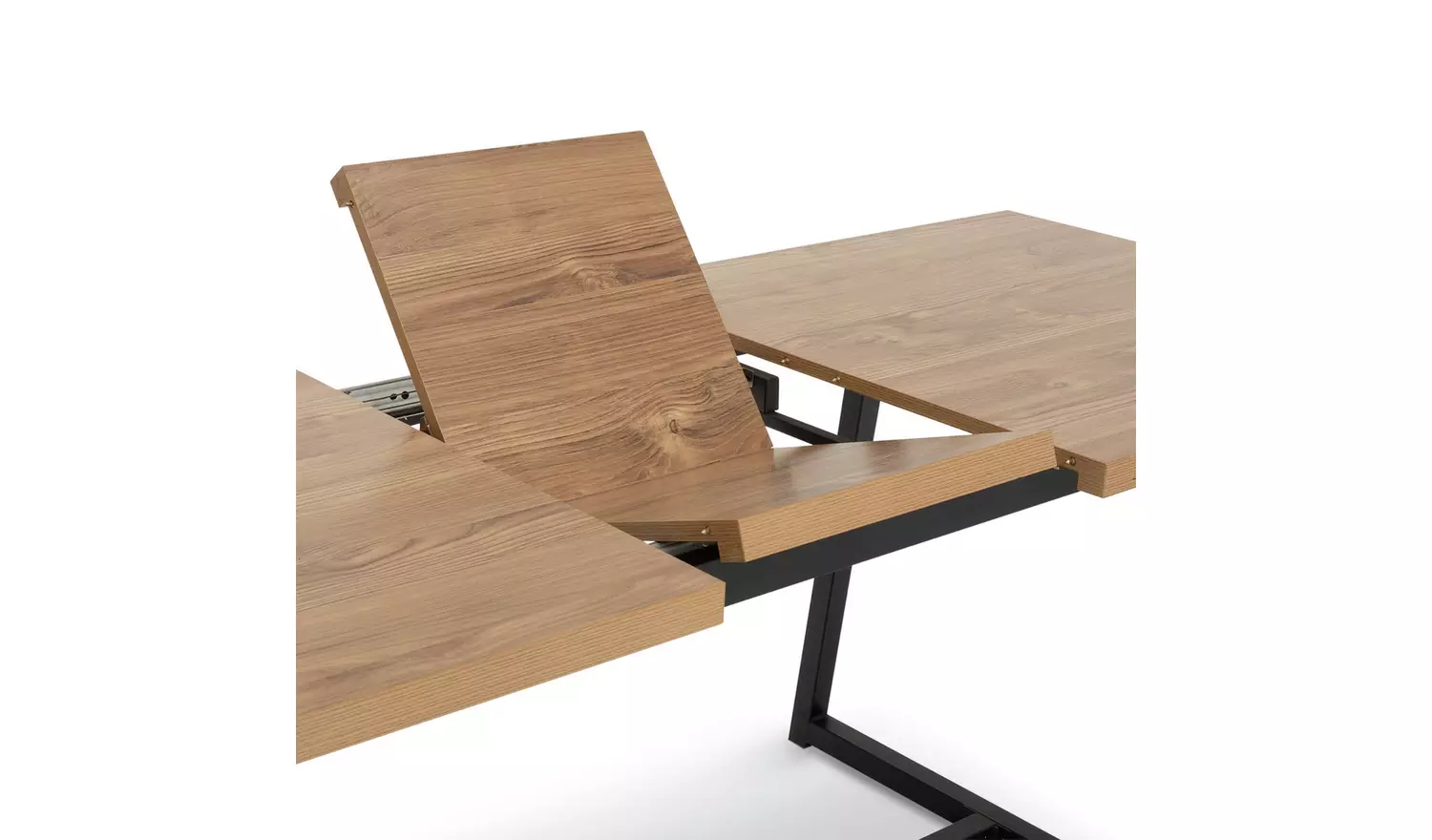 Habitat Nomad Brown Dining Table & 6 Black Chairs